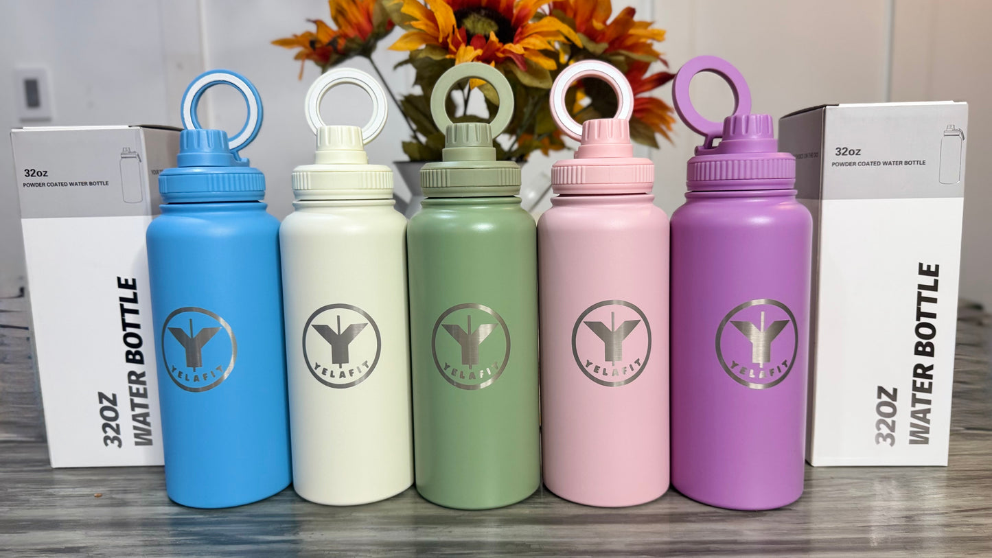 Yelafit 320z - Stainless Steel Water Bottle with Magnetic Phone Holder