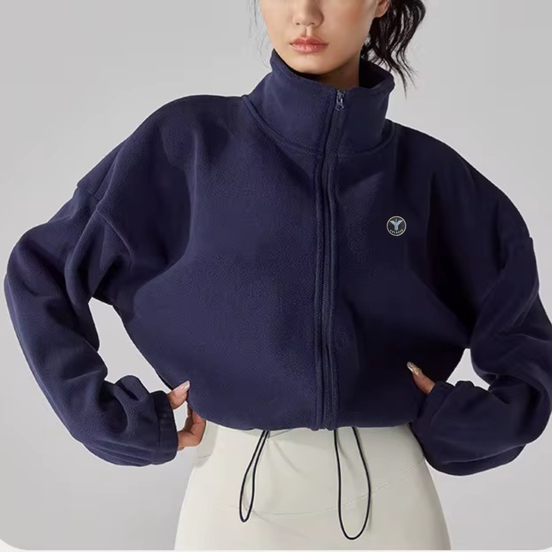 Oversized Cropped Fleece Jacket