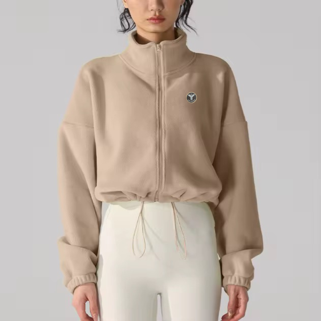 Oversized Cropped Fleece Jacket