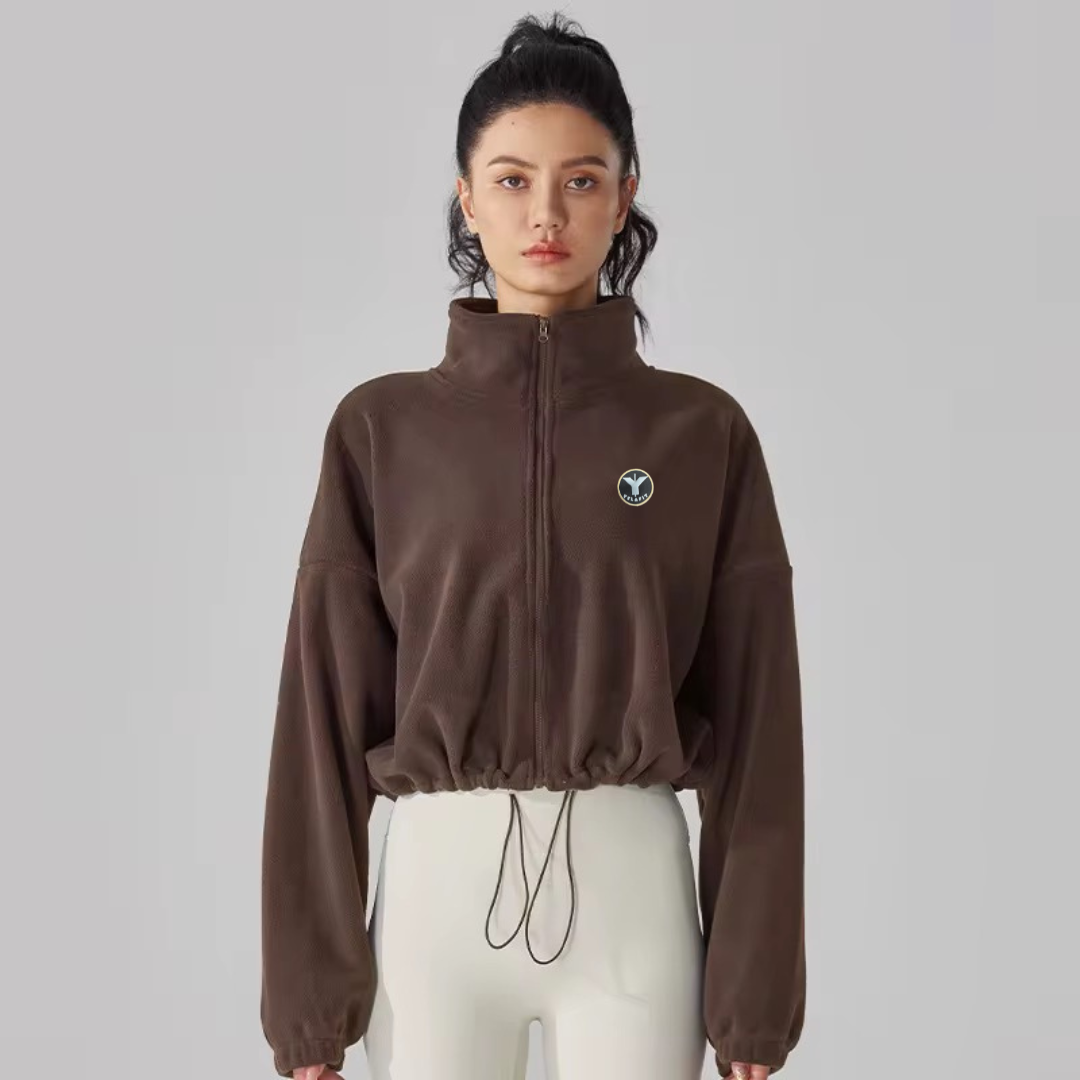 Oversized Cropped Fleece Jacket