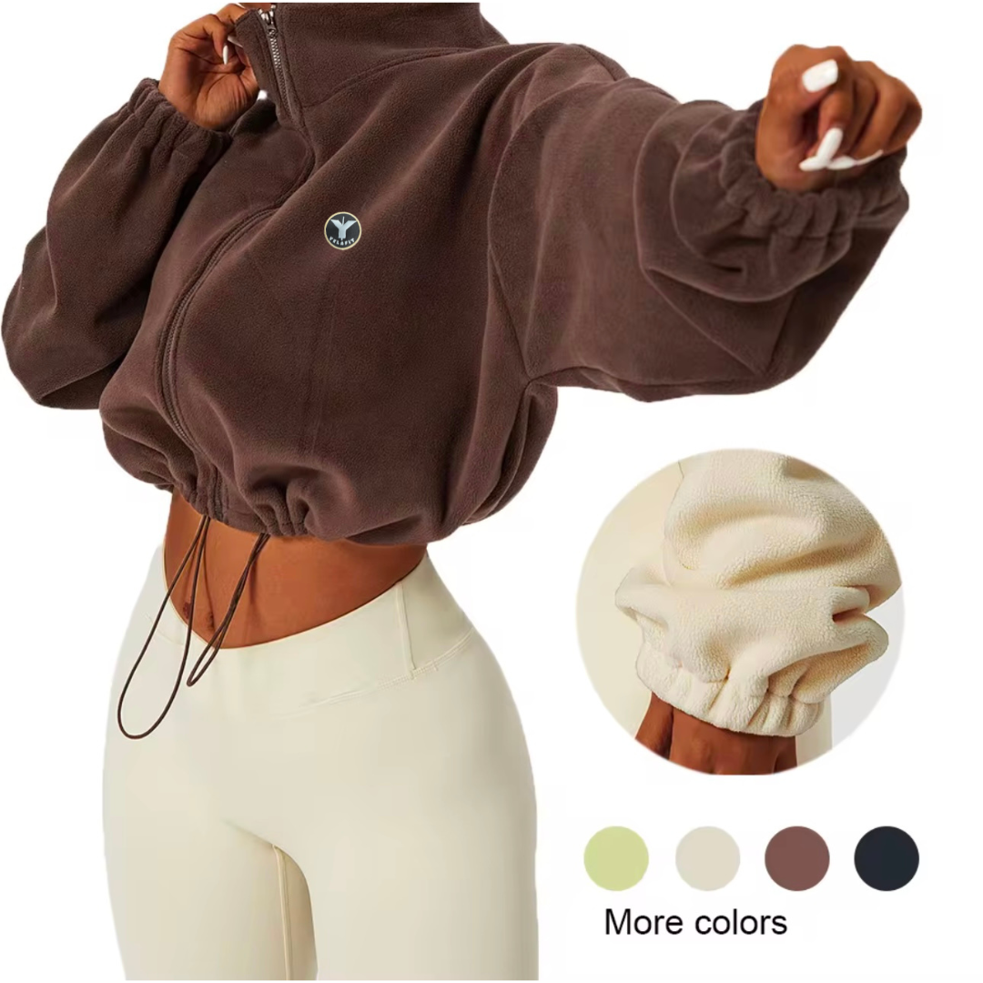 Oversized Cropped Fleece Jacket