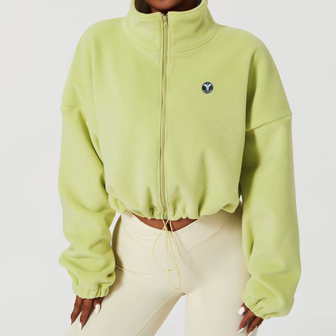 Oversized Cropped Fleece Jacket