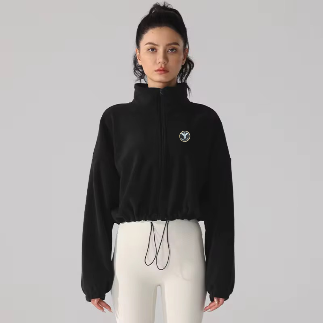 Oversized Cropped Fleece Jacket