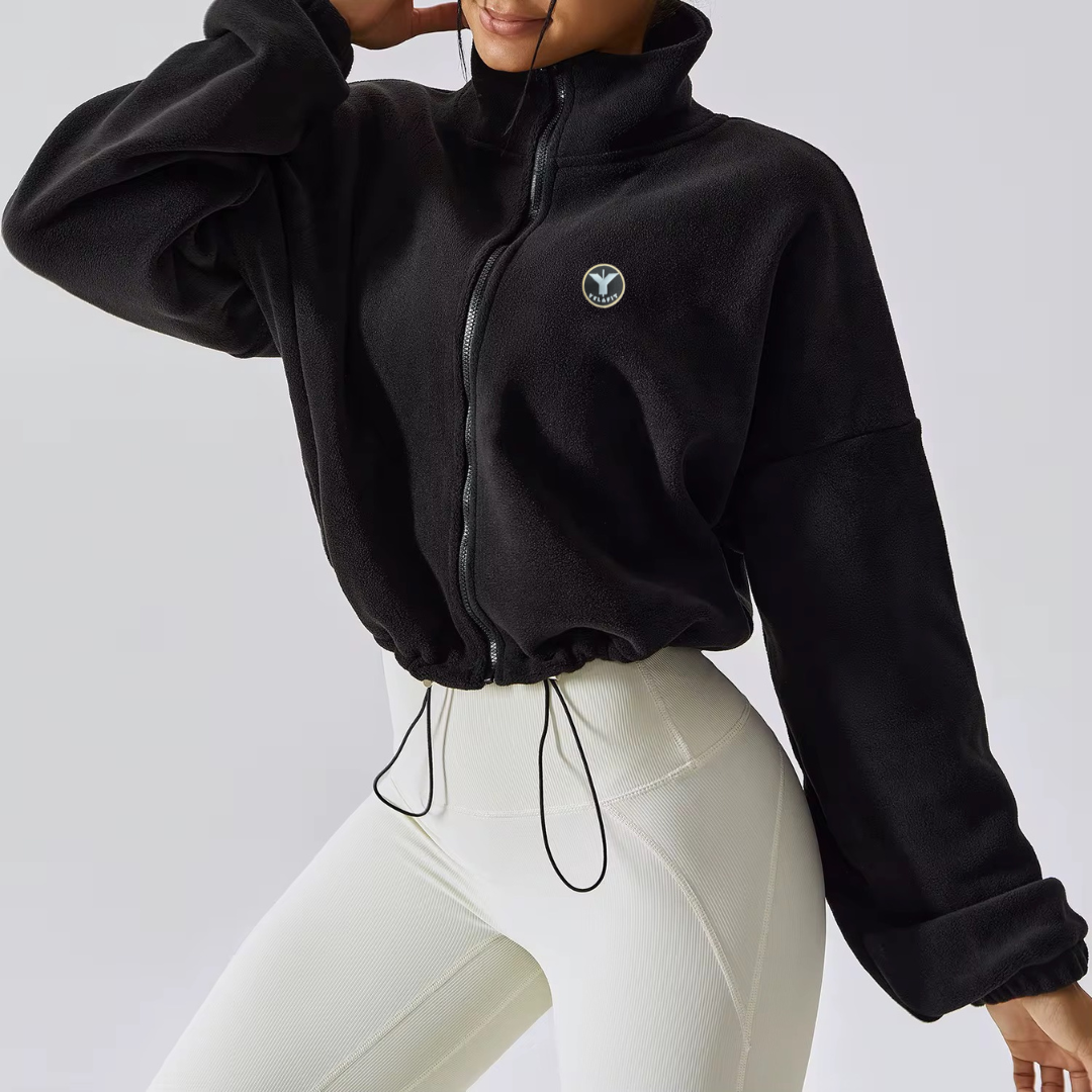 Oversized Cropped Fleece Jacket