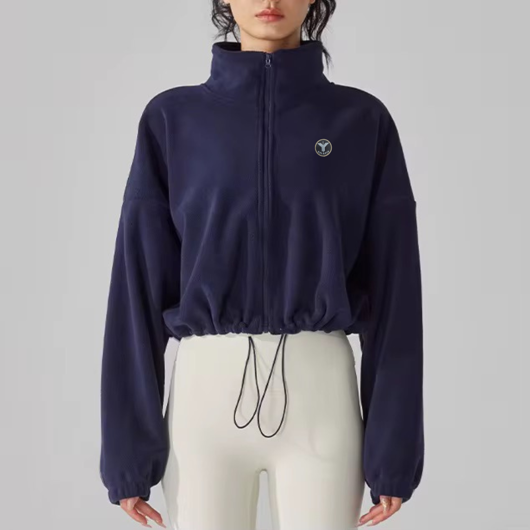 Oversized Cropped Fleece Jacket