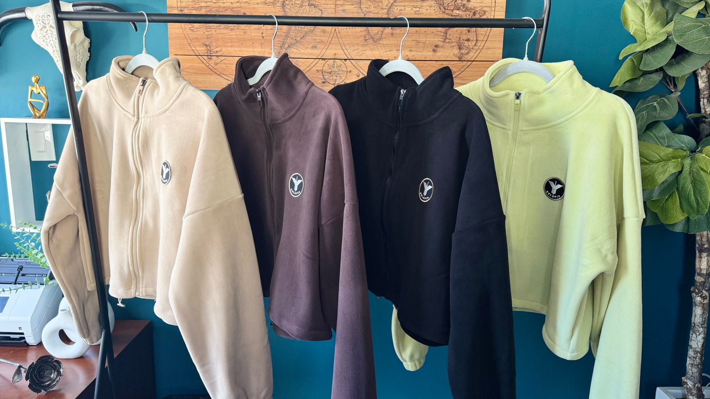 Oversized Cropped Fleece Jacket